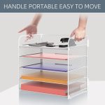 Supeasy 5 Trays Paper Organizer Letter Tray with Handle-Mesh Desk File Organizer,Black Paper Sorter Desk Organizer for Office,Home or School - Image 5